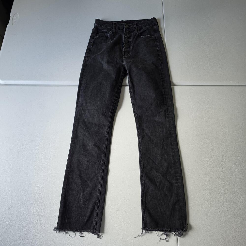 Mother Jeans Womens 25 Gray The Pixie Dazzler Ankle Fray High Rise Stretch Denim